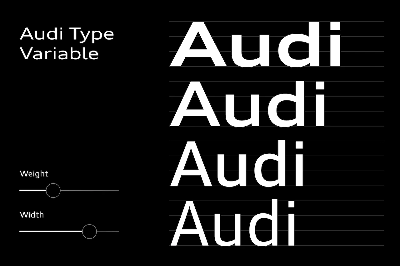 Audi type アウディ タイプ フォント